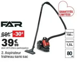 Far Aspirateur traîneau sans sac