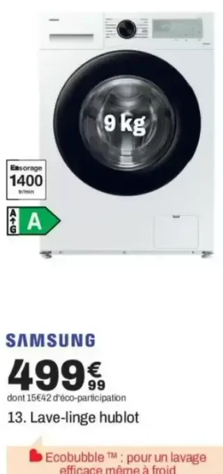 Lave-linge hublot SAMSUNG