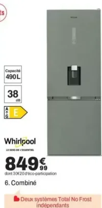 Réfrigérateur combiné Whirlpool