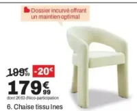 Chaise tissu Ines
