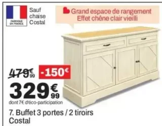 Buffet 3 portes / 2 tiroirs Costal