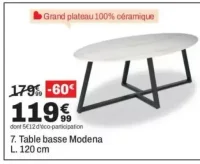 Table basse Modena L. 120 cm