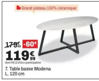 Table basse Modena L. 120 cm
