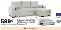Canapé convertible méridienne réversible Broadway II