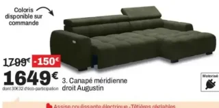 Canapé méridienne droit Augustin