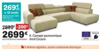 Canapé panoramique droit Cezare
