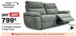 2. Canapé 3 places 2 relax Orion