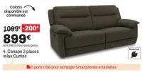 4. Canapé 3 places relax Curtiss