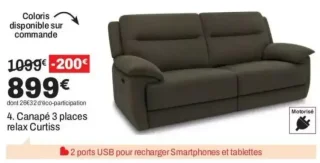 4. Canapé 3 places relax Curtiss