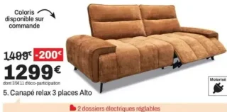 5. Canapé relax 3 places Alto
