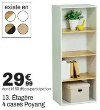 Étagère 4 cases Poyang