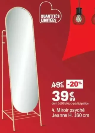 Miroir psyché Jeanne H. 160 cm