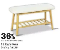 Banc Nola blanc / naturel