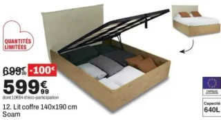 Lit coffre 140x190 cm Soam