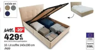 Lit coffre 140x190 cm Japp