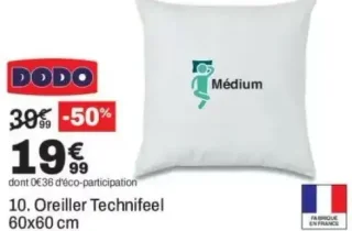 Oreiller Technifeel 60x60 cm Dodo