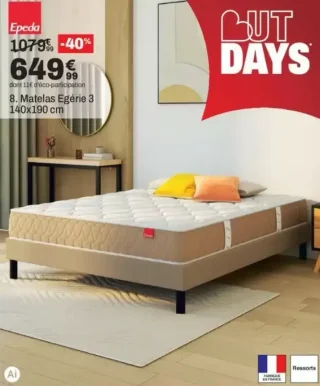 Matelas Egérie 3 140x190 cm Epéda