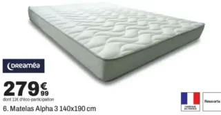Matelas Alpha 3 140x190 cm Dreamea