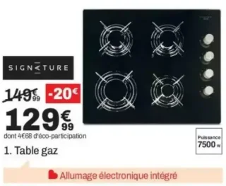 Table gaz Signature STGV4N