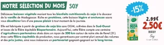 Boisson au Soja équitable Vanille Soy