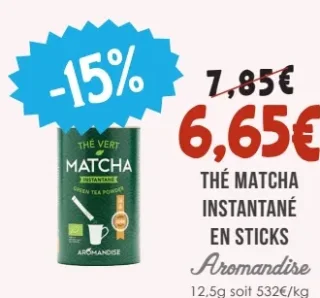 Thé Matcha Instantané en Sticks Aromandise