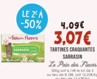 Tartines Craquantes Sarrasin Le Pain des Fleurs