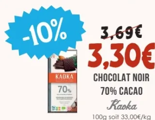 Kaoka Chocolat Noir 70% Cacao