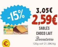 Bonneterre Sablés Choco Lait