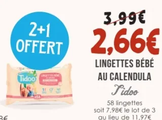 Tidoo Lingettes Bébé au Calendula