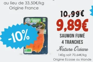 Saumon fumé 4 tranches Nature Océane