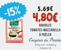 Ravioles tomates-mozzarella à poêler Comptoir du Pastier