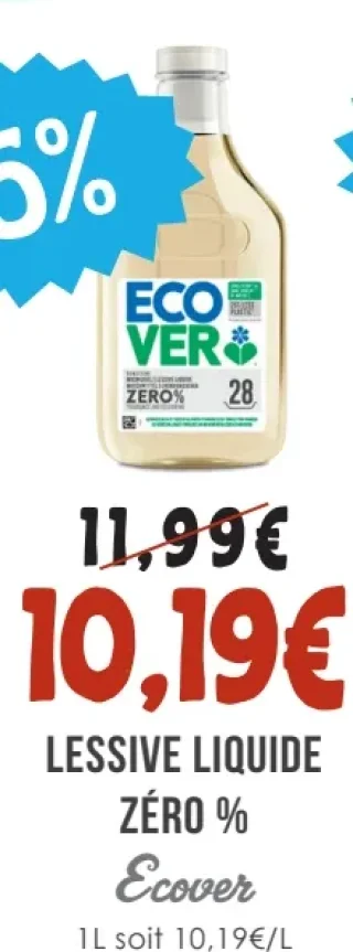 Lessive liquide zéro % Ecover