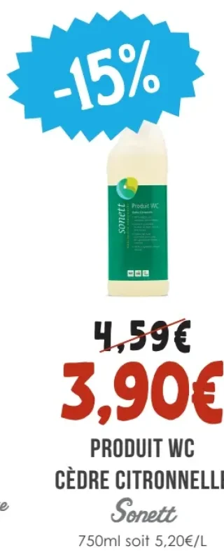 Produit WC cèdre citronnelle Sonett