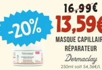 Masque capillaire réparateur Dermaclay