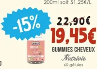 Gummies cheveux Nutrivie