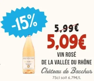 Vin Rosé de la Vallée du Rhône Château de Bacchus