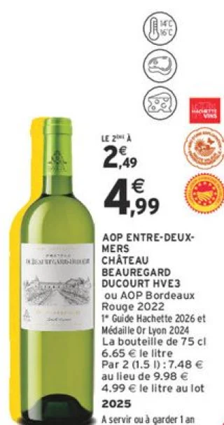 AOP Entre-Deux-Mers Château Beauregard Ducourt HVE3 ou AOP Bordeaux Rouge