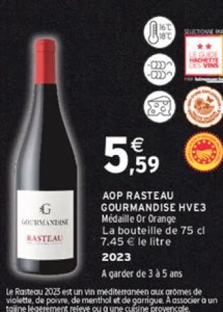 AOP RASTEAU GOURMANDISE HVE3