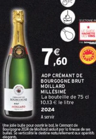 AOP CRÉMANT DE BOURGOGNE BRUT MOILLARD MILLÉSIMÉ