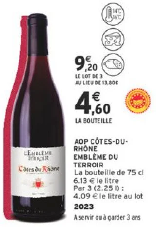 AOP Côtes-du-Rhône Emblème du Terroir