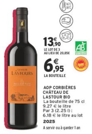 AOP Corbières Château de Lastour Bio