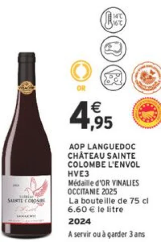 AOP LANGUEDOC CHÂTEAU SAINTE COLOMBE L'ENVOL HVE3