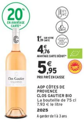 AOP Côtes de Provence Clos Gautier Bio