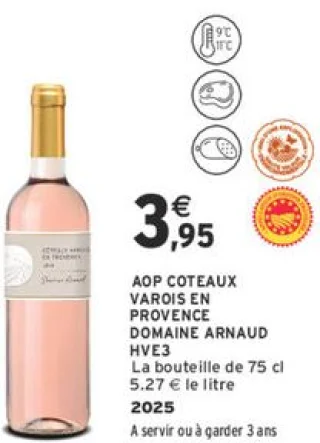 AOP Coteaux Varois en Provence Domaine Arnaud HVE3