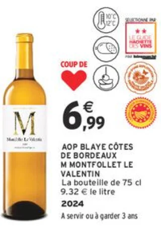 AOP Blaye Côtes de Bordeaux M Montfollet Le Valentin