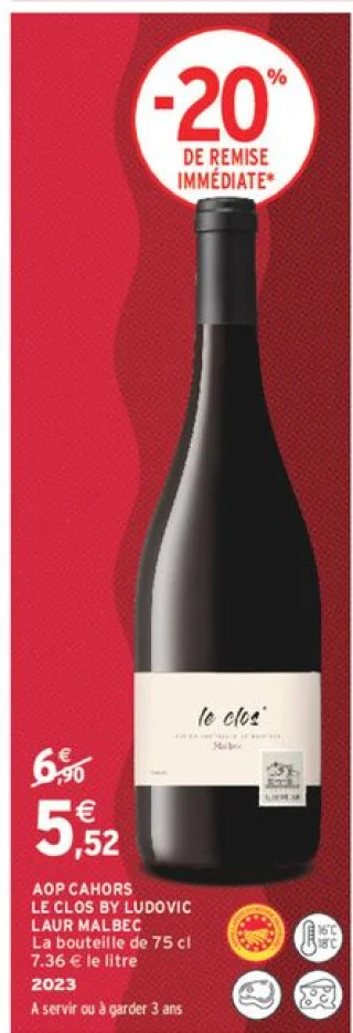 AOP Cahors Le Clos by Ludovic Laur Malbec