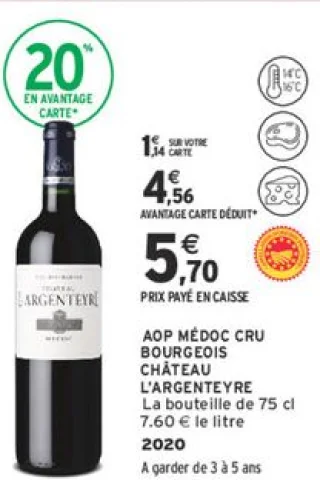 AOP Médoc Cru Bourgeois Château L'Argenteyre
