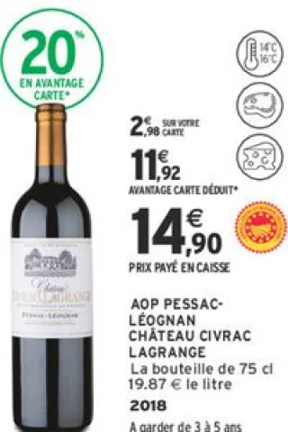 AOP PESSAC-LÉOGNAN CHÂTEAU CIVRAC LAGRANGE 2018