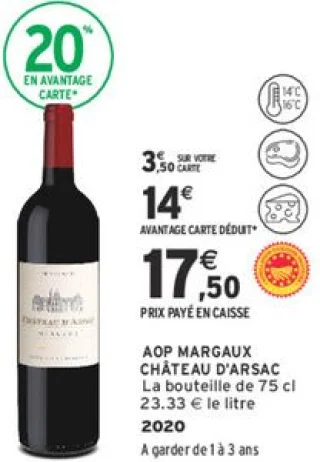 AOP MARGAUX CHÂTEAU D'ARSAC 2020