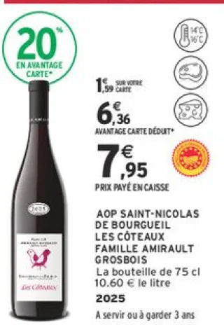 AOP Saint-Nicolas de Bourgueil Les Coteaux Famille Amirault Grosbois